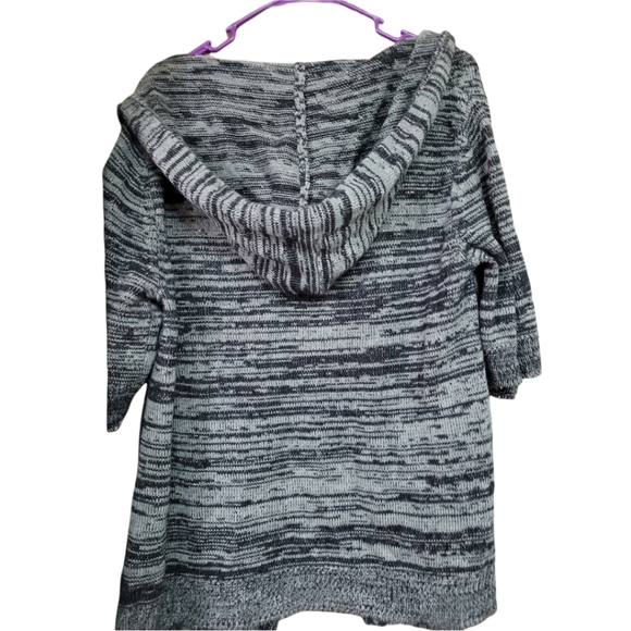 Vintage Torrid 1 gray striped hooded cardigan sweater 1X - Picture 2 of 4